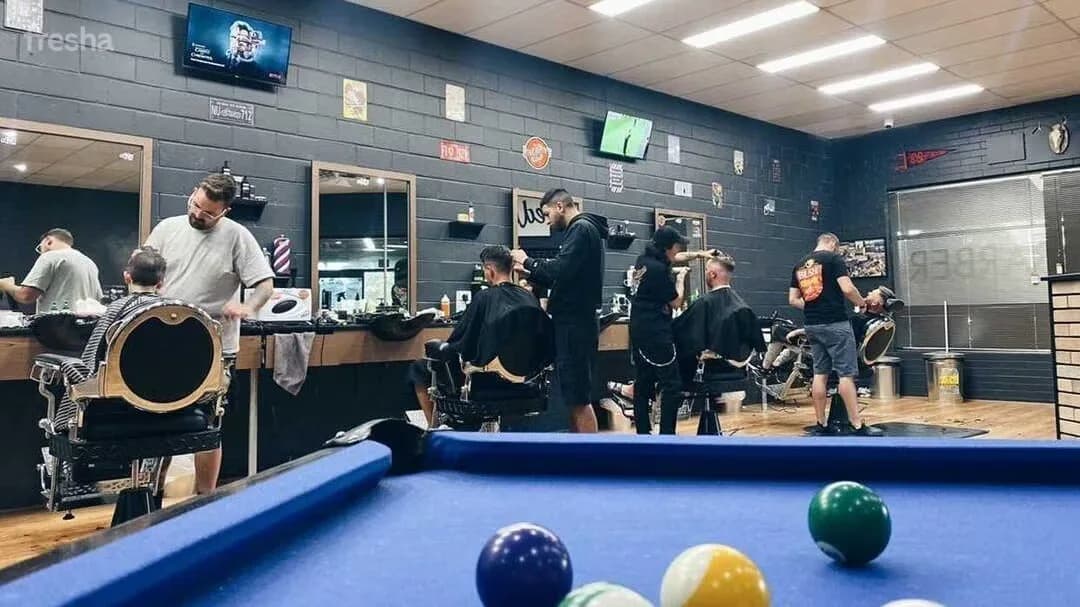 Skin fade and classic cut barbershop interior at The Fade Lounge in Perth